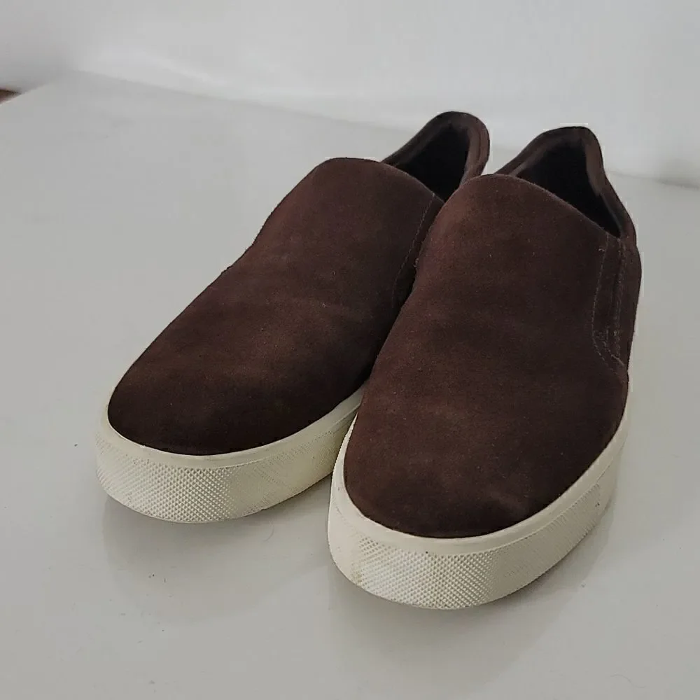Vince Brown Suede Slip Ons